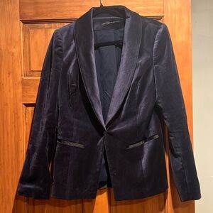 Beautiful Navy Blue velvet women’s blazer. Beautiful detail buttons on sleeves.